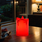 A pair of Flameless LED Candles with a melted wax design, perfect for elegant home decor.
