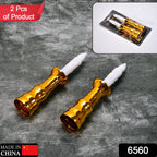 Two battery-operated flameless LED candles with gold bases, ready for indoor window decoration.