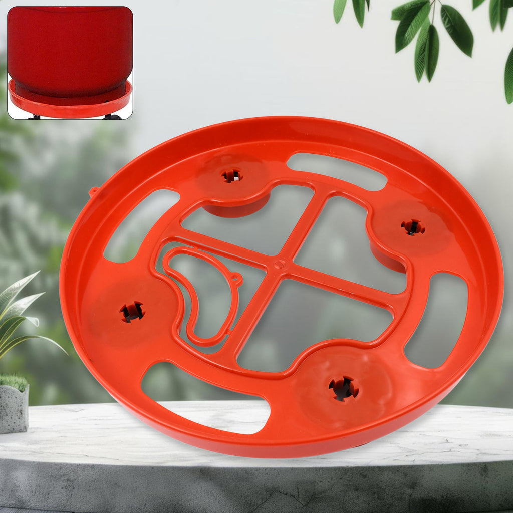 Top view of gas cylinder trolley showing sturdy plastic platform