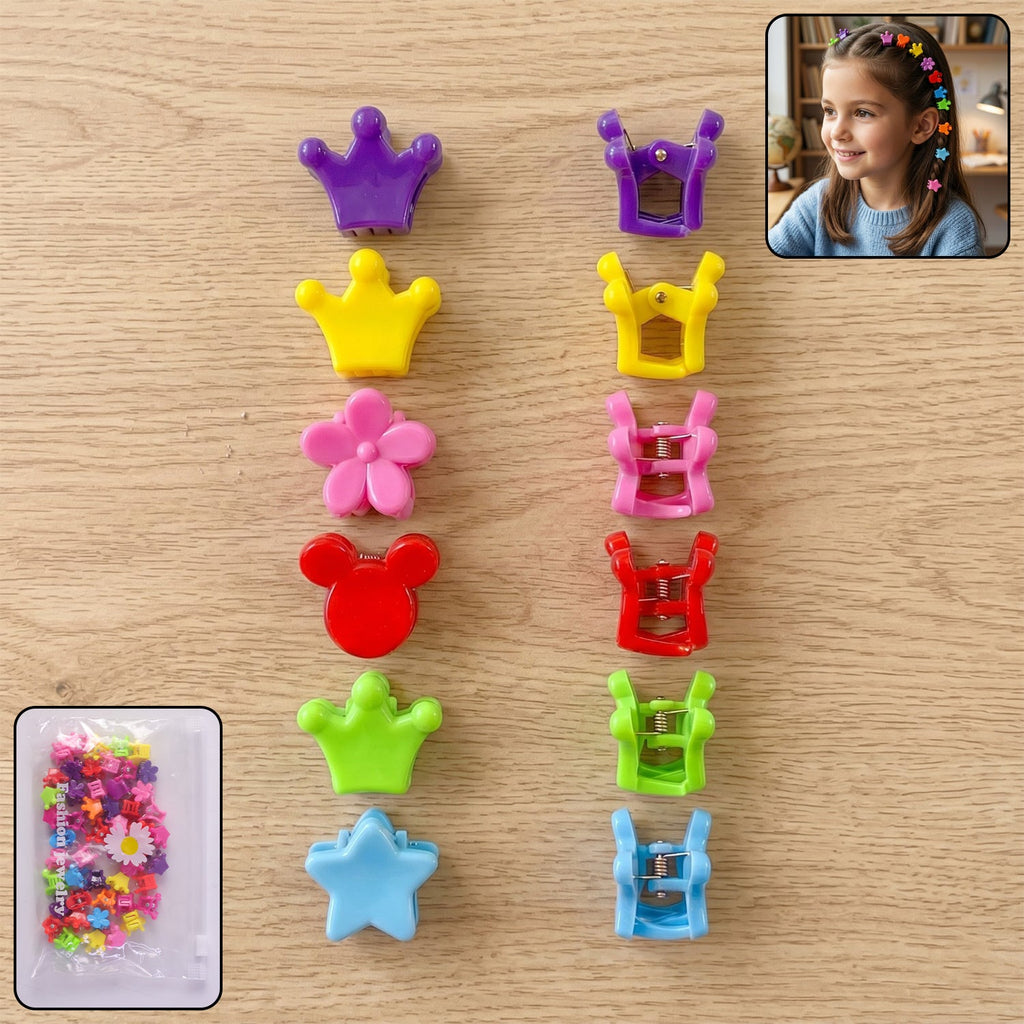 Colorful mini hair claw clips set for girls
