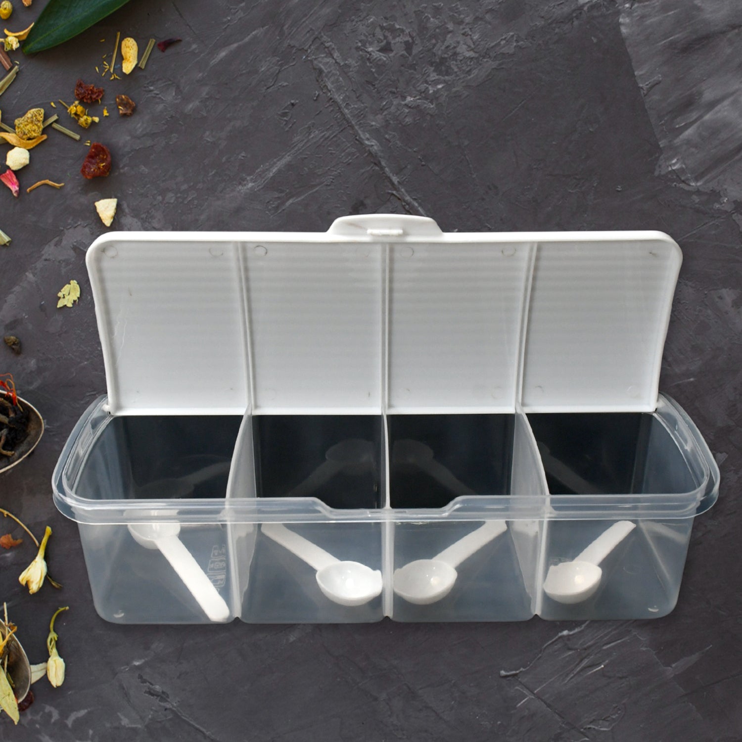 Side profile of the durable ABS plastic masala box.