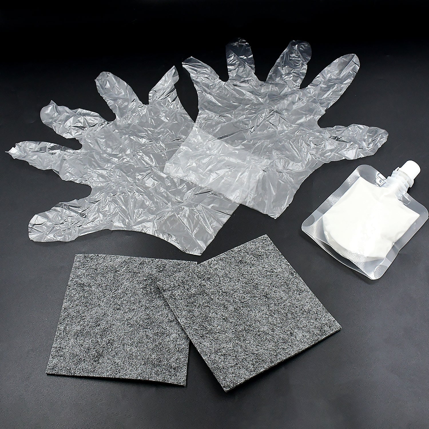 All components of the PowerPulse Car Scratch Remover Kit neatly arranged for display.