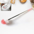 Close-up of dense bristles on toilet cleaning brush for thorough cleaning