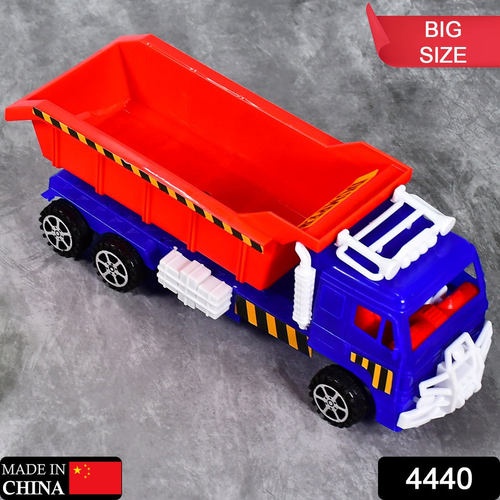 Front view of a durable red Friction Power Truck Toy ready for play.
