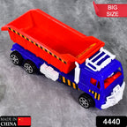 Front view of a durable red Friction Power Truck Toy ready for play.