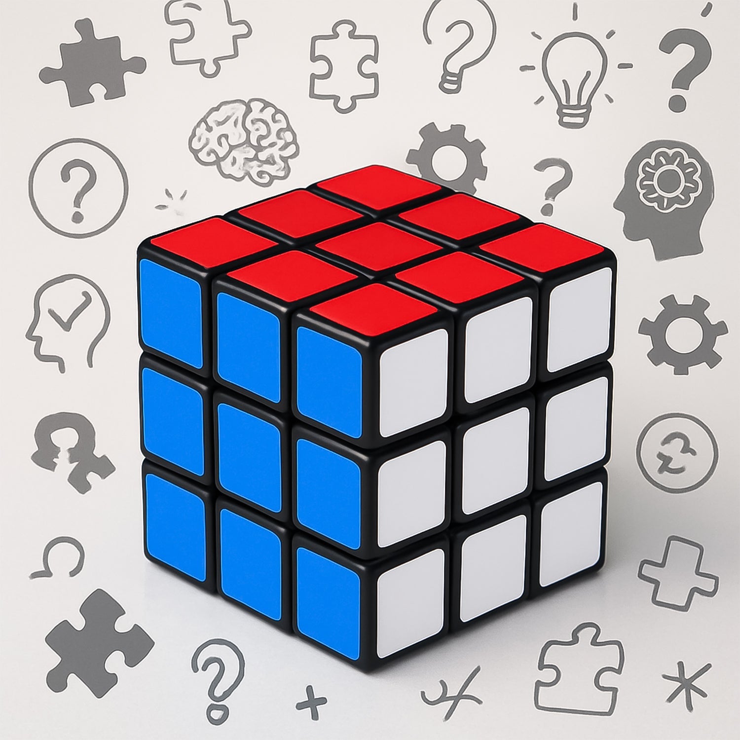 Angled view of the multicolor 3x3x3 speed cube, highlighting its smooth edges.