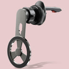 Magnetic Car Phone Holder securely mounted on a car air vent, showing its 360-degree rotation.