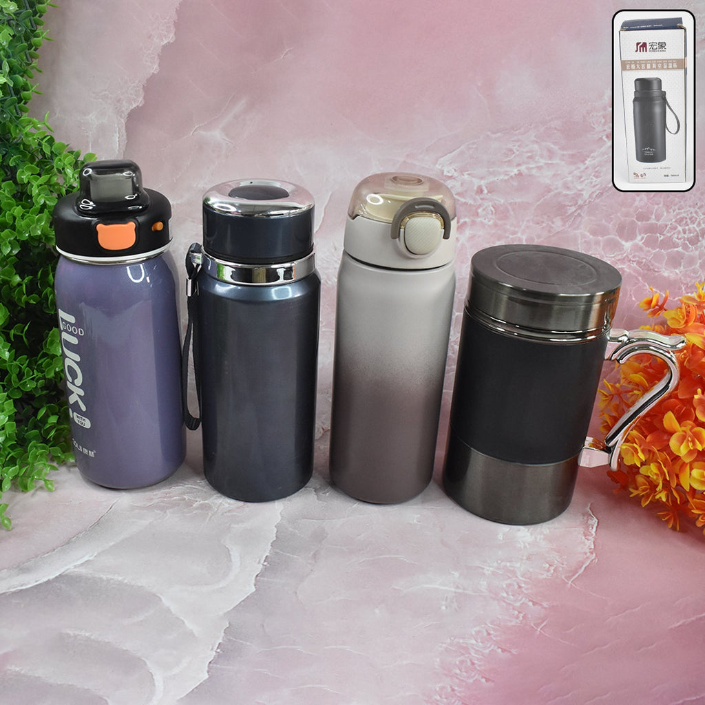 Assorted size stainless steel water bottles for daily hydration