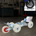 Heavy-duty motorcycle front wheel parking roller stand with metal frame and nylon wheels