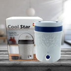 Front view of the 5000ml insulated water jug with an easy-flow tap for convenience.