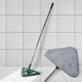 Front view of the 2-in-1 extendable triangle mop with a flexible head.