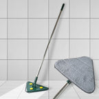 Front view of the 2-in-1 extendable triangle mop with a flexible head.