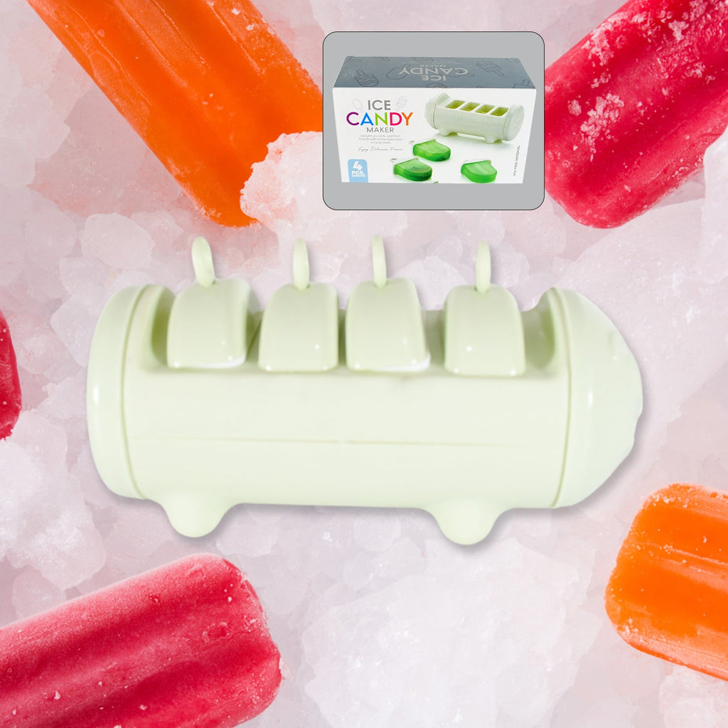 Top view of the 4-cup cartoon-shaped ice candy mold in vibrant colors.