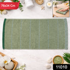 Soft cotton bath towel neatly folded for daily use and travel