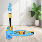 Kids scooter with foldable steel frame and large wheels for smooth ride