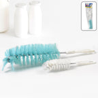 Long handle bottle cleaning brush with clear crystal handle, ideal for jars.