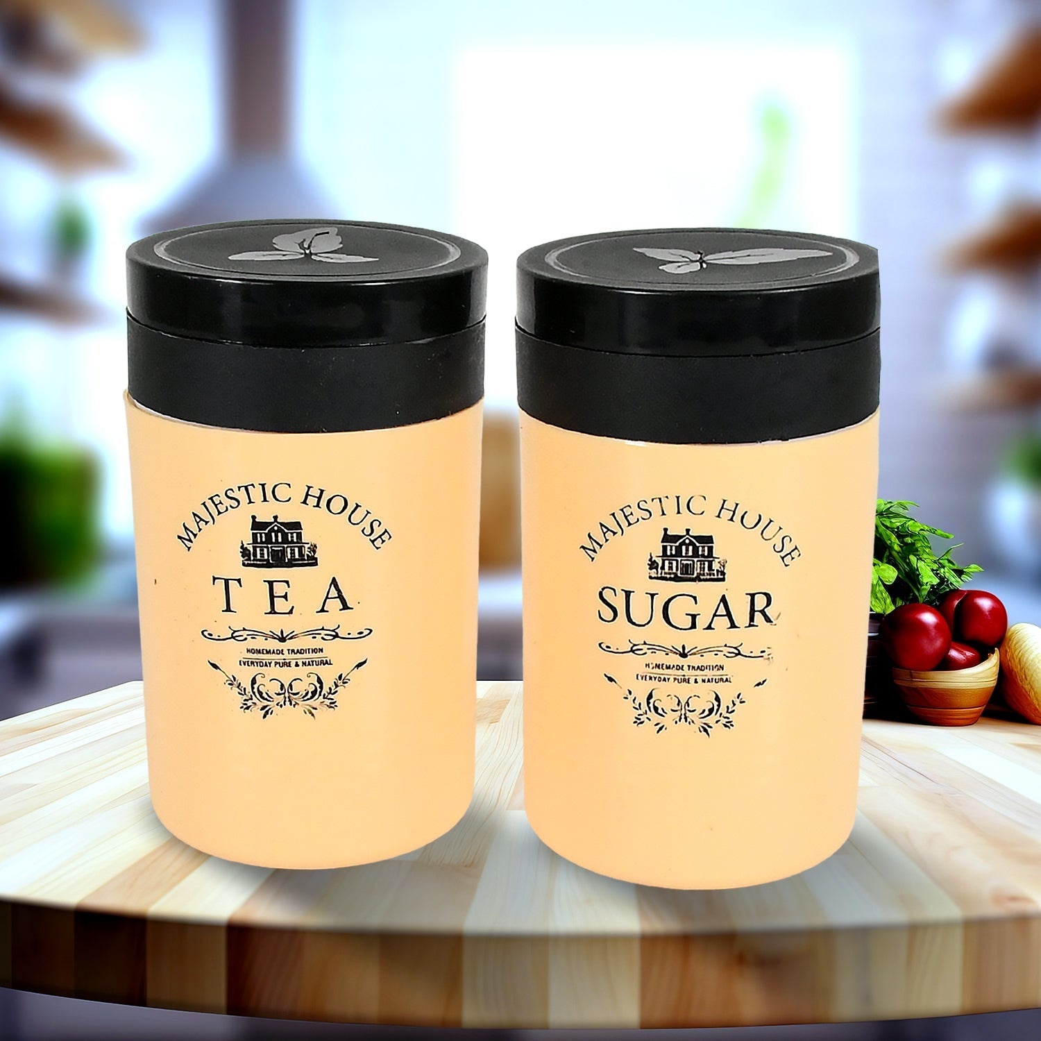 Accurate Seal airtight plastic tea, coffee, sugar container set 800ml