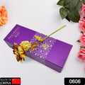 Close-up view of gold plated rose showcasing eternal love symbol