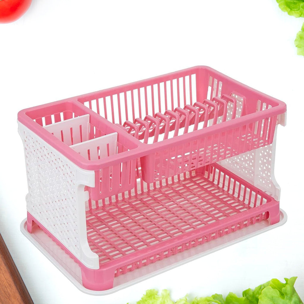 Plastic kitchen organizer rack highlighting detachable partitions for cutlery