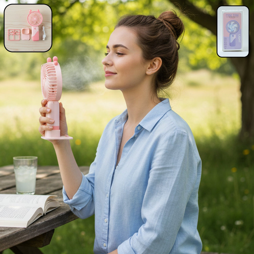Personal cooling mini fan ideal for travel and outdoor use