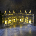 Six-piece LED crystal flameless candle set with elegant glass design