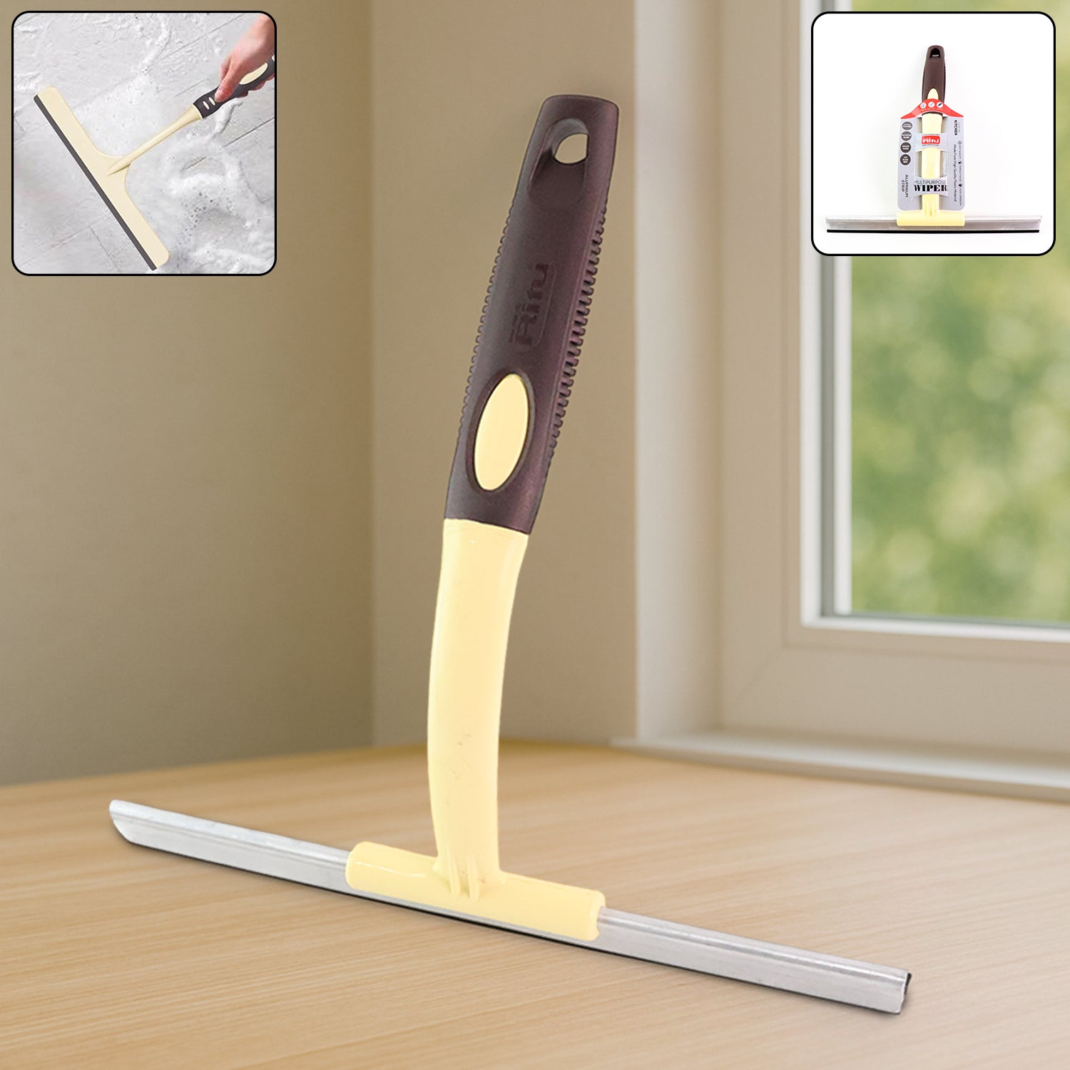 Ritu glass wiper with soft silicone blade for window cleaning