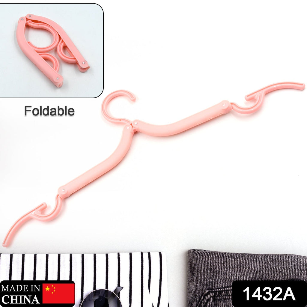 Versatile folding clothes hangers displayed holding various garments, suitable for home and travel.
