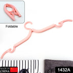 Versatile folding clothes hangers displayed holding various garments, suitable for home and travel.