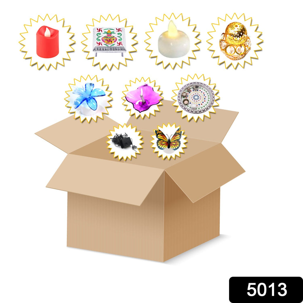 Assorted small items, including candles and decor, neatly arranged in a business startup kit.