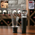 Elegant wine pourer and vacuum stopper set for drip-free serving