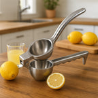 Heavy-duty aluminum lemon squeezer with ergonomic handle