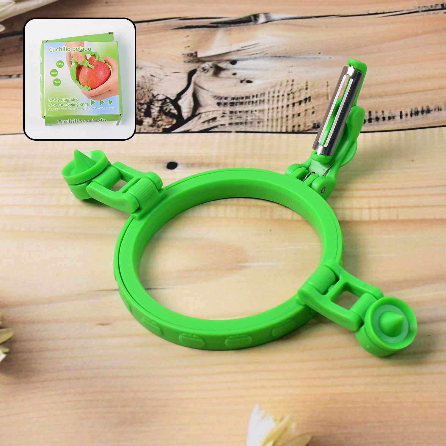 Compact adjustable apple peeler cutter tool with ergonomic handle