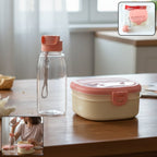 Plastic lunch box with dual compartments for separating food