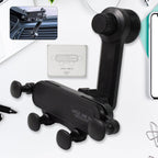 360-degree adjustable car phone holder securely mounted on a vehicle's air vent.