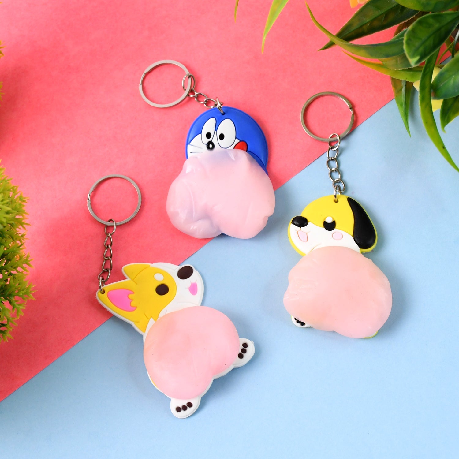 Cartoon Animal Keychain made of soft silicone for stress relief