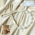 Elegant pearl beaded curtain tieback with crystal accents