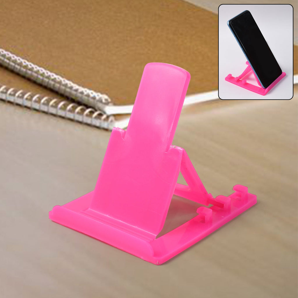 Adjustable plastic mobile phone stand holder in foldable design