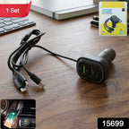 Multi-port USB car charger with RGB ambient light
