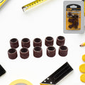 A close-up of the 10-piece Drum Polishing Kit with various sanding sleeves and mandrels.