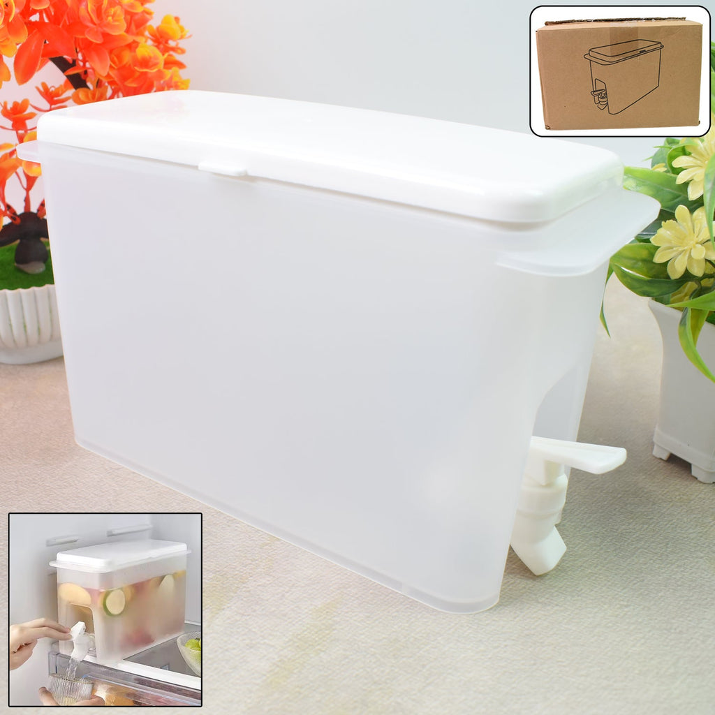 3.5 Litre water dispenser jug with easy-pour faucet, filled with refreshing cold water.