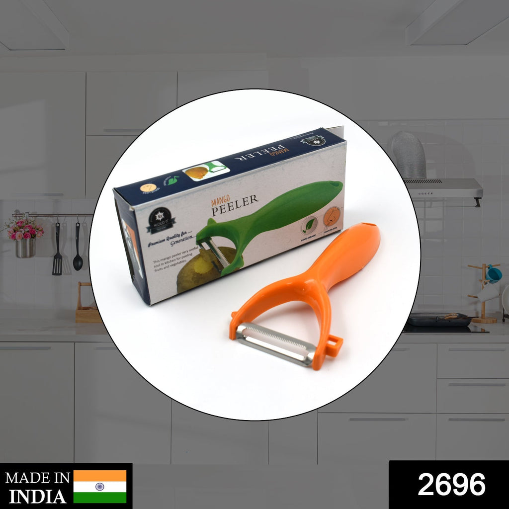 Ergonomic Y-shape peeler for effortless peeling of fruits and vegetables.