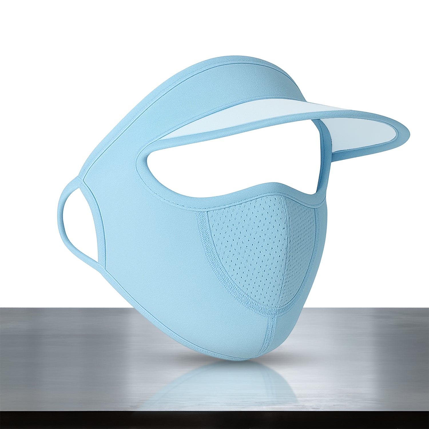Side view of a woman wearing the UV Protection Cap, highlighting its complete coverage.
