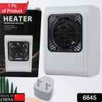 Side view of the portable electric heater with easy-to-use controls.