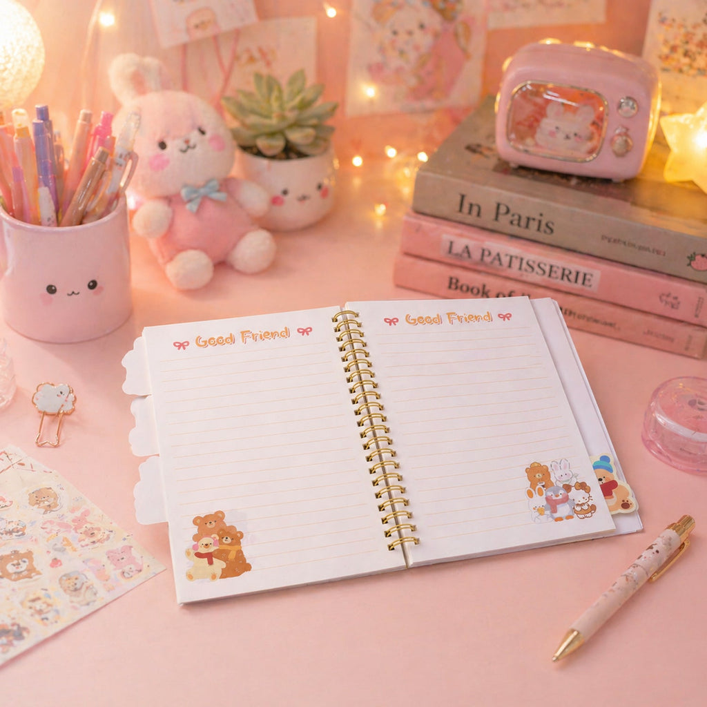 Aesthetic spiral notebook suitable for students