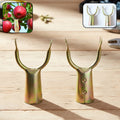 Fruit plucking tool head set with curved fork design for easy fruit harvesting