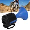 Electric bicycle horn mounted on a bike handlebar, showcasing its compact design.