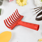 Ergonomic plastic garden hand rake with durable 9-tooth design
