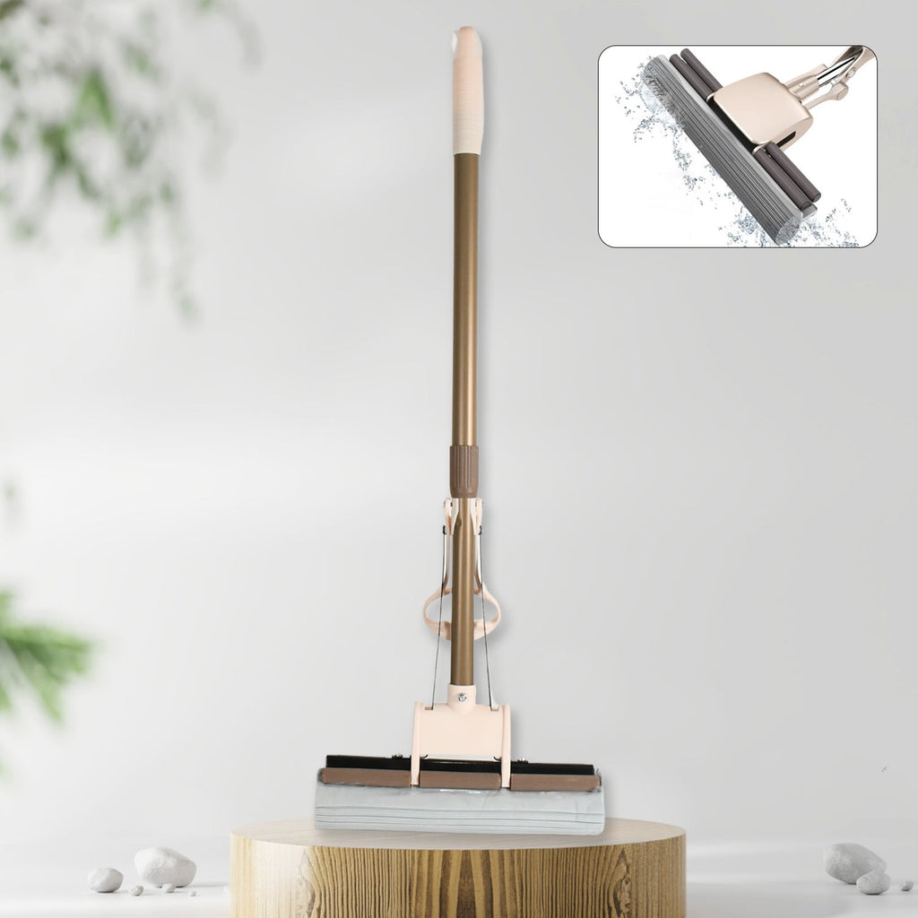 The complete self-cleaning sponge mop and bucket set, showcasing its compact design.