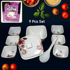 Unboxing the Hector plastic dinner set, showing the color box packaging.