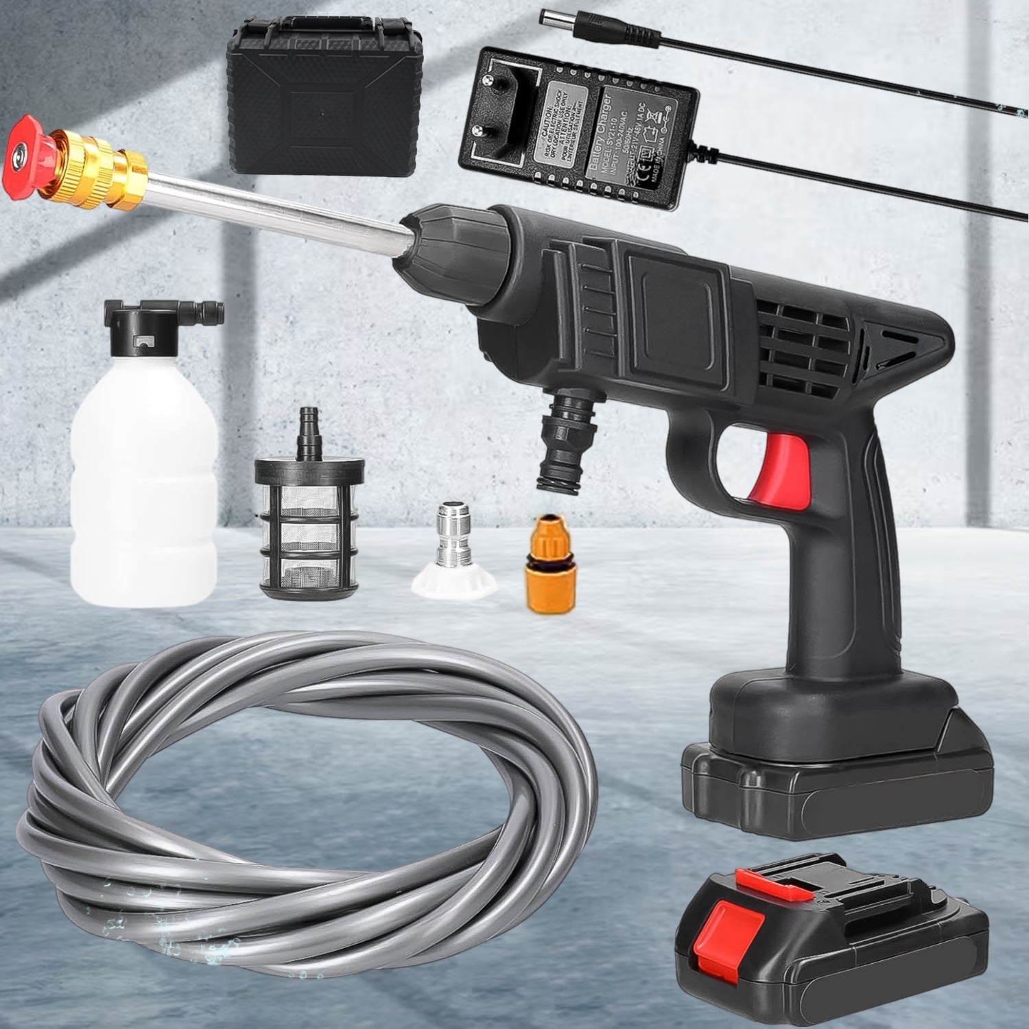 The 48V Wireless Car Washer Kit from , perfect for efficient vehicle cleaning.